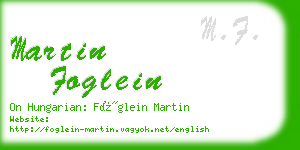 martin foglein business card