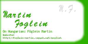 martin foglein business card
